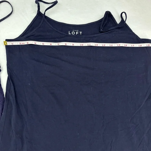 Bundle of 3 blue camis/tanks. Base layers. Gap, Loft, Merona brands. - Picture 3 of 4